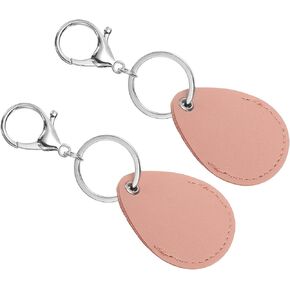 PATIKIL Leather Key Fob, PU Leather Key Fobs with Key Rings Keychain Holder for Keys ID Key Cards