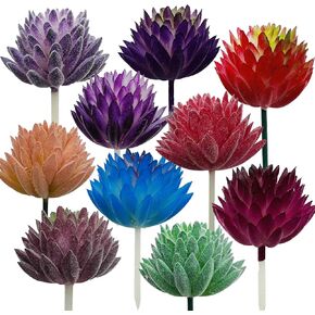 Cayway 10 PCS Artificial Succulent Plants, Mixed Color Artificial Succulents Picks for Indoor and Outdoor Home Decor Floral Arrangements