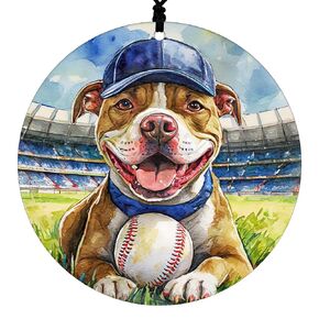 Pitbull Christmas Ornament - Faux Stained Glass Embossed Design Effect - 2024 Acrylic Decoration For Tree - Unique Dog Gift and Home Decor