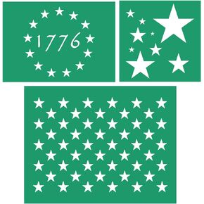 JAJADO 5 Pcs Independence Day Silkscreen Stencils USA American Flag 4th of July Patriotic Stencils DIY Screen Printing Templates for Painting on Wood/T-Shirt/Paper/Walls/Cup/Glass DIY Home Decor