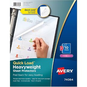 Avery Diamond Clear Page Protectors for 3 Ring Binders, 10 Document Protectors Per Pack, 4 Packs, 40 Protectors Total (74084)