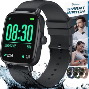 Inspiratek Smartwatch for Men & Women - Multi-Function Health Fitness Watch w/Accurate All- Day Sleep, Step & Heart Rate Monitoring - Waterproof iOS and Android Smart Watch for Women & Men (Green)