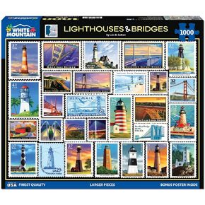 White Mountain Puzzles - Lighthouses & Bridges - 1000 Piece Jigsaw Puzzle for Adults - Fun Family Activity - 24"x30"