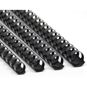 CR21-12141618BK Binding Combs Plastic 21 Ring 25-145 Sheet Capacity, Max Binding A4 Size Paper, 1/2in. 9/16in, 5/8in, 11/16in Black Multi-Size Pack of 80