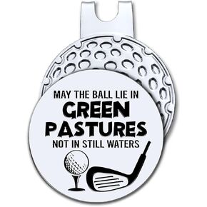 May The Ball Lie in Green Pastures Not in Still Waters Golf Ball Marker with Magnetic Hat Clip, Funny Golf Accessories and Golf Gifts for Men Women Dad, Birthday Gifts for Golfer Golf Lovers in Saudi Arabia