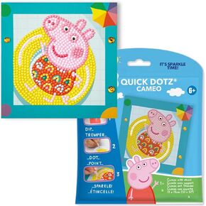 DIAMOND DOTZ ® - Peppa Pig، صندوق Happy Days Dotz، مثقاب جزئي، Dotz دائري، مجموعات طلاء الماس، مجموعات فنية ماسية للبالغين، فن الأحجار الكريمة، فن الماس، مجموعات Dotz الماسية، 27.94 سم × 27.94 سم
