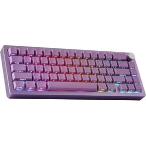 EPOMAKER Tide65 QMK/VIA Wireless Gaming Keyboard, 65% Aluminum Mechanical Keyboard, Programmable Creamy Keyboard, Bluetooth/2.4Ghz/USB-C, with FR4 Plate for Win/Mac (Black, Lemon Switch)
