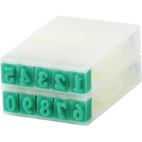 uxcell 1 Set 10 Digits 0-9 Numerals Detachable Numbering Stamp Combination Stamp Set for DIY Craft Making Teaching
