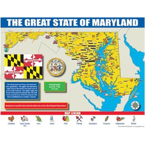 Gallopade Publishing Group Maryland State Map for Students - Pack of 30 (9780635106476)