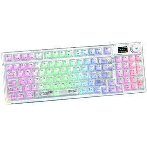 F98pro 95 Key Hot Swappable Mechanical Keyboard with Display Screen,BT5.0/2.4G/USB-C Mechanical Keyboardwith Transparent Keycaps, RGB Backlit Custom Gaming Keyboard ,OLED smart display，4000mAh