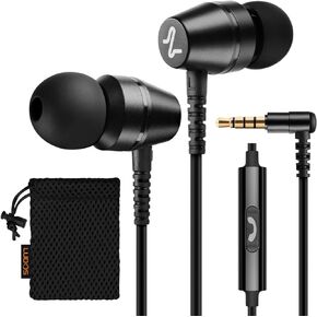 LUDOS OMNITONE Wired Earbuds in-Ear Headphones, Earphones with Microphone, 5 Year Warranty, 3.5mm Jack Corded Earphone Plug in Ear Buds, Videoconference, Calls Compatible for iPhone, Android