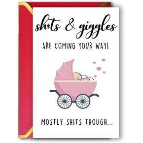 ziwenhu بطاقة طفل جديد لطيف لأبي أمي، هدايا بطاقة استحمام الطفل الجميلة لطفلة جديدة صبي، بطاقة تهنئة مضحكة لطفل مولود للأصدقاء in Kuwait