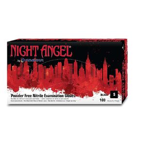Adenna Night Angel 4 mil Nitrile Powder Free Exam Gloves (Black, Small) - Pack of 10, Count 1000