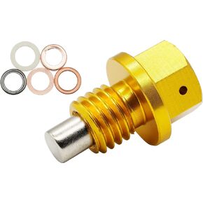 1PC M12x1.75 Aluminum Magnetic Oil Drain Plug Fit for Buick Cadillac Chevrolet GMC Lincoln Ford, Replace DP002 090-936CD 090-091 090-175CD 653096US 65430 65372 090-948 55577568