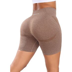 YUNOGA Women's High Waist Yoga Shorts 6" Inseam Athletic Shorts Butt Lifting Compression Workout Running Biker Shorts