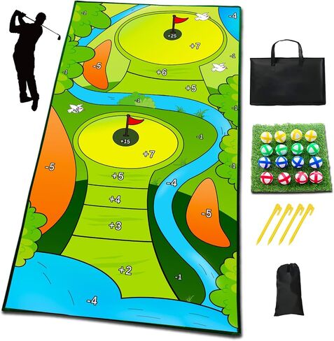 New Royale Golf Game, The Casual Golf Game Mat Set, 16 Golf Balls, 59"*31.5" Golf Hitting Mats for Adults and Family Outdoor Indoor in Saudi Arabia