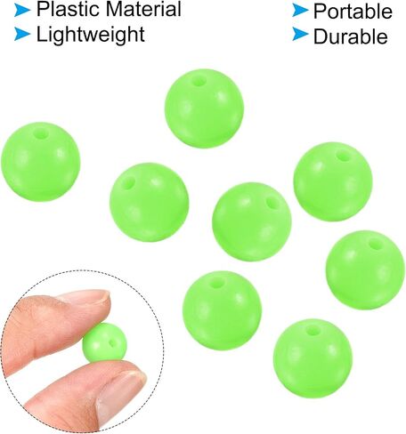 PATIKIL Glow Fishing Beads Plastic Round Rubber Luminous Fishing Bait Eggs Rig Bead Tackle Lures Accessories with Box in Saudi Arabia