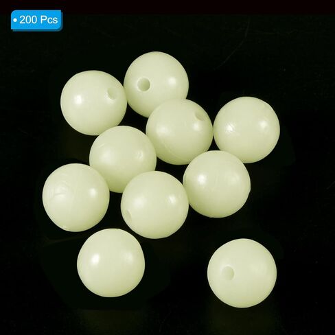 PATIKIL Glow Fishing Beads Plastic Round Rubber Luminous Fishing Bait Eggs Rig Bead Tackle Lures Accessories with Box in Saudi Arabia