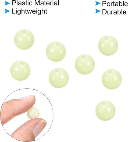 PATIKIL Glow Fishing Beads Plastic Round Rubber Luminous Fishing Bait Eggs Rig Bead Tackle Lures Accessories with Box in Saudi Arabia