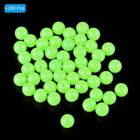 PATIKIL Glow Fishing Beads Plastic Round Rubber Luminous Fishing Bait Eggs Rig Bead Tackle Lures Accessories with Box in Saudi Arabia