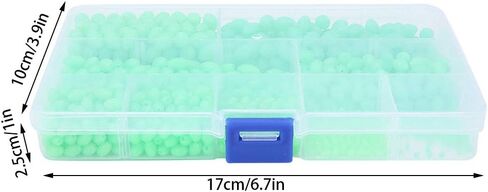900 PCs Fishing Beads Assorted, Soft Plastic Multi Model Luminous Glow Fishing Beads Oval Round Shaped Glow Eggs for Stream Pool Lake River Fishing in Saudi Arabia