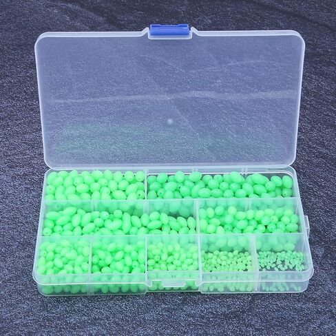 900 PCs Fishing Beads Assorted, Soft Plastic Multi Model Luminous Glow Fishing Beads Oval Round Shaped Glow Eggs for Stream Pool Lake River Fishing in Saudi Arabia