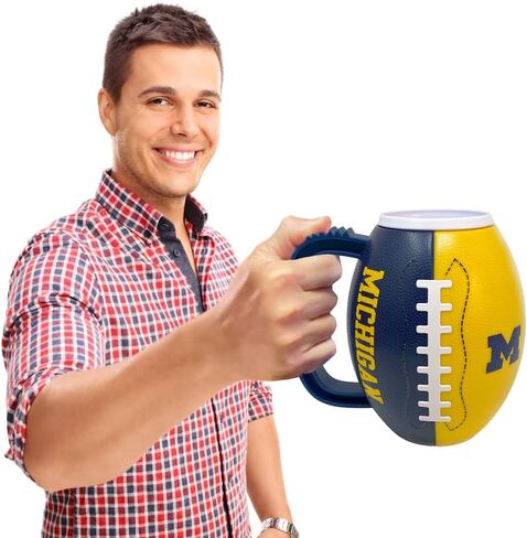 Party Animal NCAA Michigan Wolverines 3D Football Plastic Mug, Team Color in Saudi Arabia