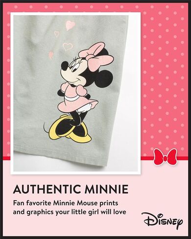 Disney Girl's Minnie Mouse Overall Dress- 2 Piece Jumper & Cotton Short Sleeve T-Shirt (Toddler/Little Girls) in Saudi Arabia