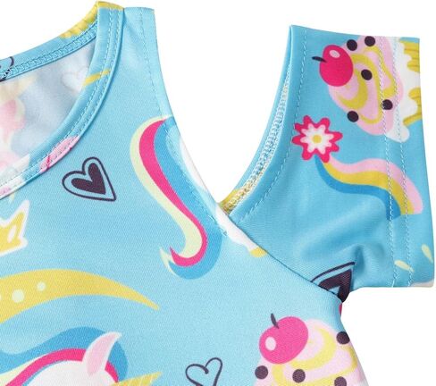 WonderBabe Girls Dresses Clothes Kids Short Sleeve Cold Shoulder School Twirly Skater Dress Summer Casual Mermaid Sundress in Kuwait