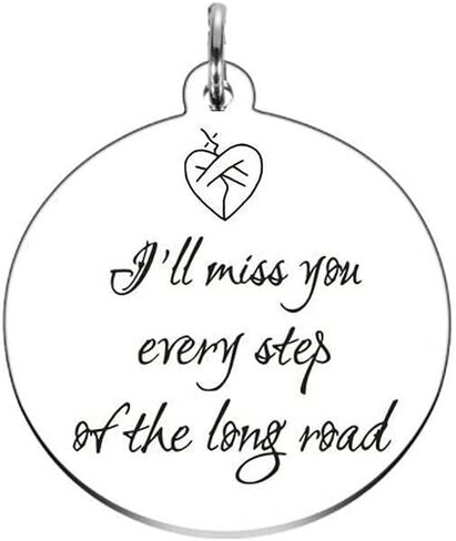 Personalized Metal Keychain Gift ，I will miss you every step of the long road，for Men Women Friend Birthday Anniversary jewellery gift in Saudi Arabia