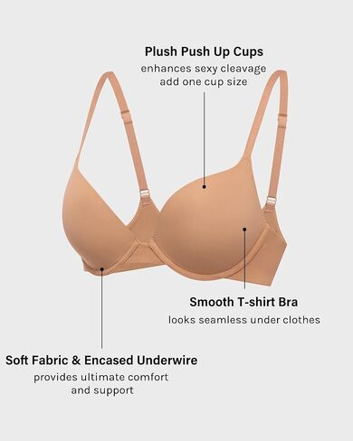 Women's Push Up Bra Tshirt Demi Supportive Bras Underwire Plunge Padded Comfortable Inbarely Plus Collection in Saudi Arabia