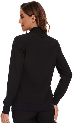 Scrub Jackets for Woman, Zip Front Nurse Jacket, 4-Way Stretch Fabric in Saudi Arabia