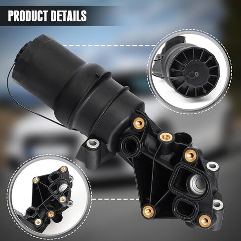 GDO Engine Oil Filter Base Housing Assembly 07K115397D Compatible with A-udi TTRS Mk2,Volkswagen 2.5L Jetta Golf Rabbit New Beetle Replaces 07K115397B, 07K115397A in Kuwait