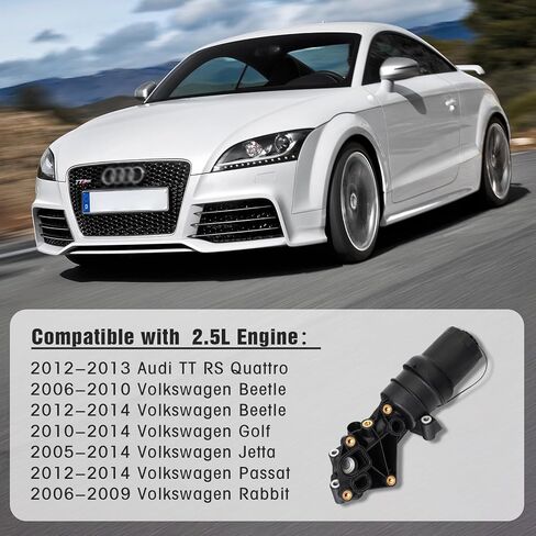 GDO Engine Oil Filter Base Housing Assembly 07K115397D Compatible with A-udi TTRS Mk2,Volkswagen 2.5L Jetta Golf Rabbit New Beetle Replaces 07K115397B, 07K115397A in Kuwait