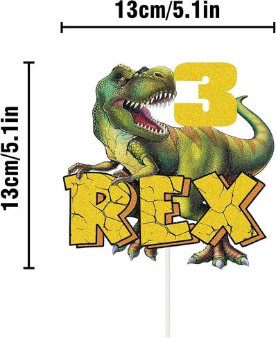 Dinosaur Cake Topper for 3 Rex Old Birthday Party Supplies Boy Baby Shower Birthday Dinosaur Themed Party in Saudi Arabia