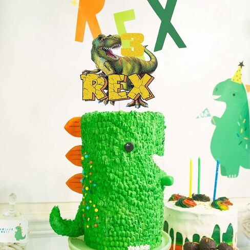 Dinosaur Cake Topper for 3 Rex Old Birthday Party Supplies Boy Baby Shower Birthday Dinosaur Themed Party in Saudi Arabia