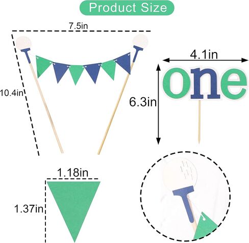Golf First Birthday Cake Topper - 1st Birthday Cake Topper, Golf Themed First Birthday Party, Golf Tee Decor, One Cake Bunting, Boy 1st Birthday Party Supplies (Golf First Birthday Cake Topper) in Saudi Arabia