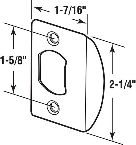 Prime-Line MP2232-5 Standard Latch Strike، 1-5/8 بوصة، فولاذ، لمسة نهائية مطلية بالنحاس (5 عبوات) in Saudi Arabia