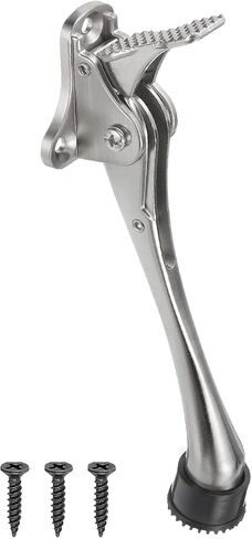 uxcell 1 Pcs 6 Inch One Touch Kickdown Door Stopper Door Holder, Bottom of Door with Rubber Tip, Silver in Saudi Arabia