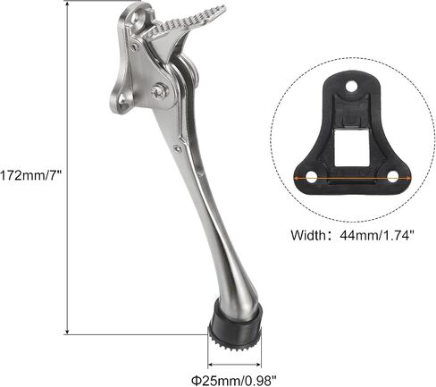 uxcell 1 Pcs 6 Inch One Touch Kickdown Door Stopper Door Holder, Bottom of Door with Rubber Tip, Silver in Saudi Arabia