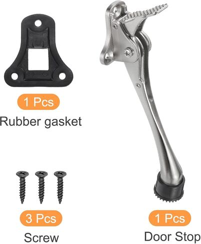 uxcell 1 Pcs 6 Inch One Touch Kickdown Door Stopper Door Holder, Bottom of Door with Rubber Tip, Silver in Saudi Arabia