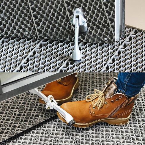 uxcell 1 Pcs 6 Inch One Touch Kickdown Door Stopper Door Holder, Bottom of Door with Rubber Tip, Silver in Saudi Arabia