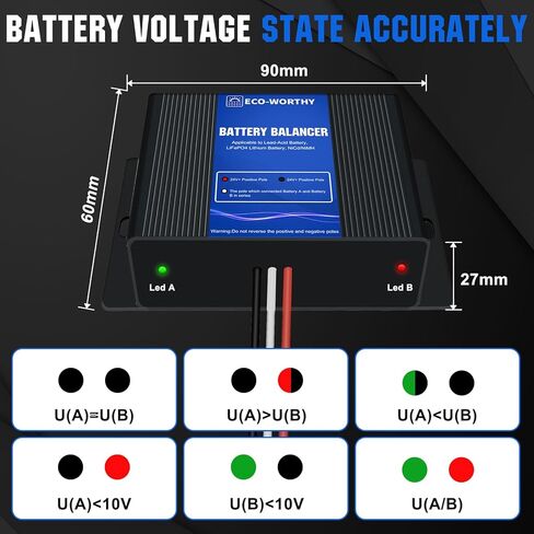 موازن بطارية صديق للبيئة، معادل بطارية 24 فولت، موازنة سريعة AGM/جل/ليثيوم وبطارية هيدريد معدن النيكل وسعة البطارية، إطالة عمر البطارية in Kuwait