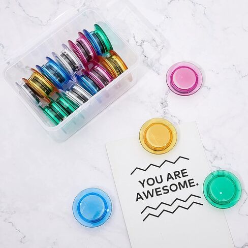 25 Pieces Round Magnets Refrigerator Magnets Whiteboard Magnets Mini Fridge Magnet Teacher Supplies for Home Schools Offices (Assorted Color,1.6 Inch) in Saudi Arabia