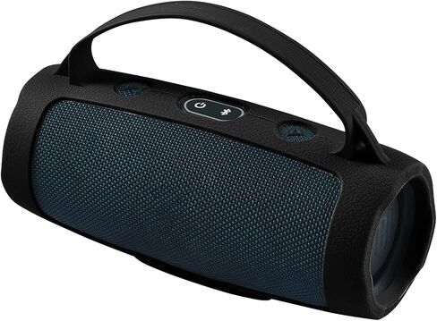 Silicone Case Cover Compatible with JBL Charge Essential 2 / Charge 4 Speaker, Travel Gel Soft Skin, Waterproof Rubber Carring Pouch Protective Sleeve with Strap (Black) in Saudi Arabia