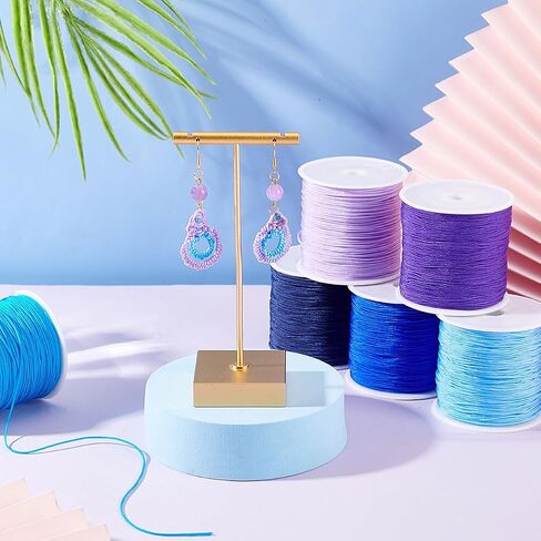 PH PandaHall Blue Nylon Thread 0.8mm Beading Cord Braided Nylon String Chinese Knotting Cord Macrame Thread for Friendship Bracelets Beach Surfer Crafting Christmas Tree Ornament, 196 Yard in Saudi Arabia