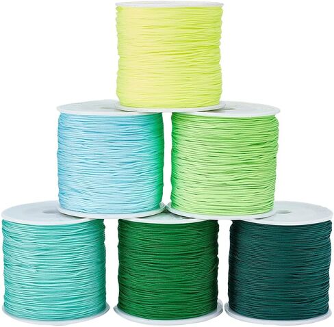 PH PandaHall Blue Nylon Thread 0.8mm Beading Cord Braided Nylon String Chinese Knotting Cord Macrame Thread for Friendship Bracelets Beach Surfer Crafting Christmas Tree Ornament, 196 Yard in Saudi Arabia