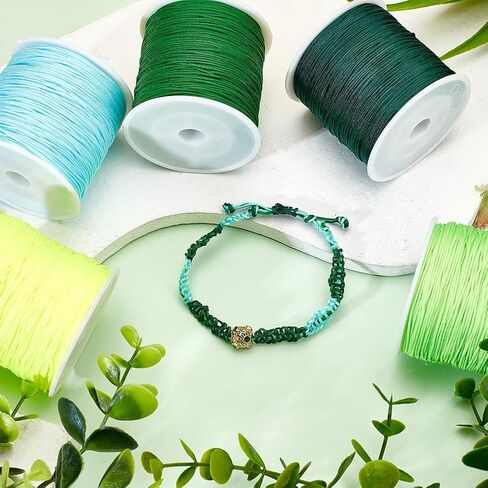 PH PandaHall Blue Nylon Thread 0.8mm Beading Cord Braided Nylon String Chinese Knotting Cord Macrame Thread for Friendship Bracelets Beach Surfer Crafting Christmas Tree Ornament, 196 Yard in Saudi Arabia