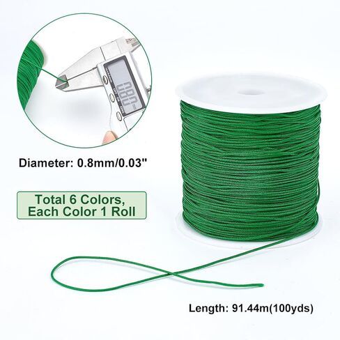 PH PandaHall Blue Nylon Thread 0.8mm Beading Cord Braided Nylon String Chinese Knotting Cord Macrame Thread for Friendship Bracelets Beach Surfer Crafting Christmas Tree Ornament, 196 Yard in Saudi Arabia