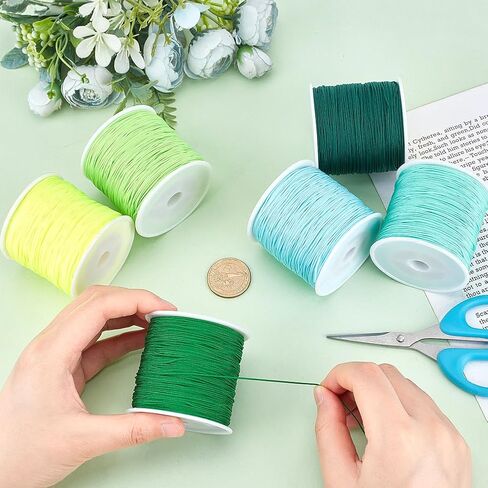 PH PandaHall Blue Nylon Thread 0.8mm Beading Cord Braided Nylon String Chinese Knotting Cord Macrame Thread for Friendship Bracelets Beach Surfer Crafting Christmas Tree Ornament, 196 Yard in Saudi Arabia